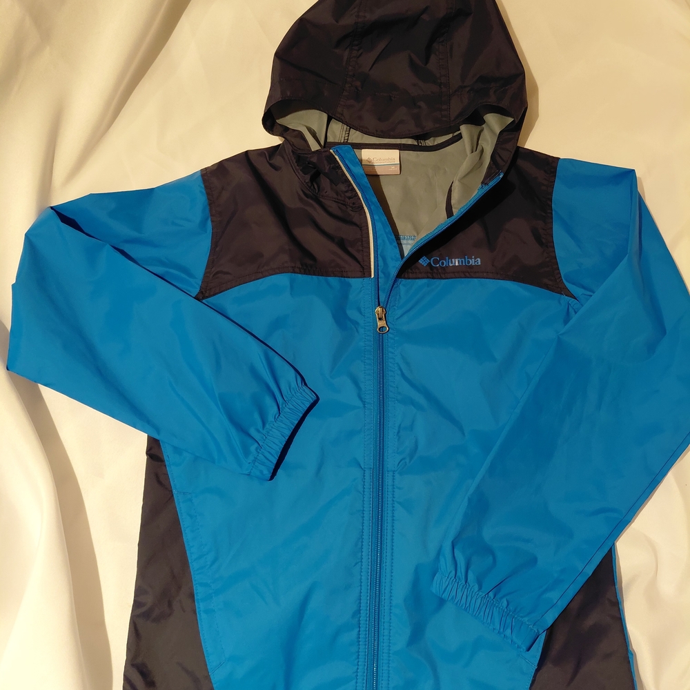 Columbia Blue and Black Women's Rain Jacket